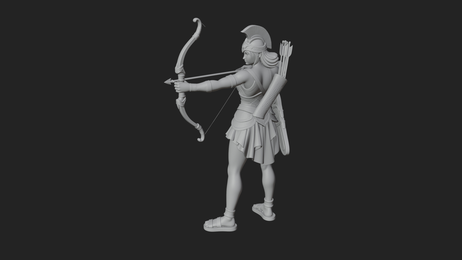 Artemis the Archer Statue Design 8 3D Print Model 3D Model