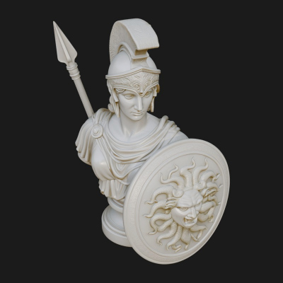 Athena Goddess Bust Statue Design 5 3D Print Model