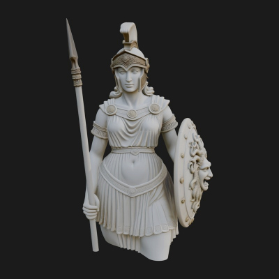 Athena Warrior Goddess Statue Design 4 3D Print Model