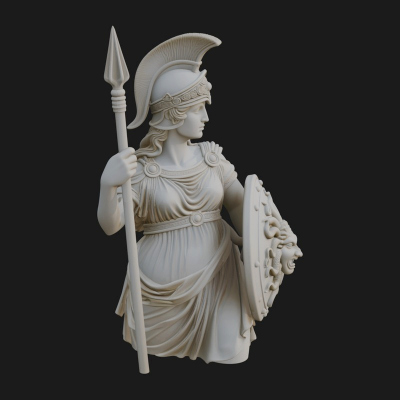 Athena Warrior Goddess Statue Design 5 3D Print Model