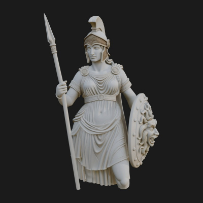 Athena Warrior Goddess Statue Design 6 3D Print Model