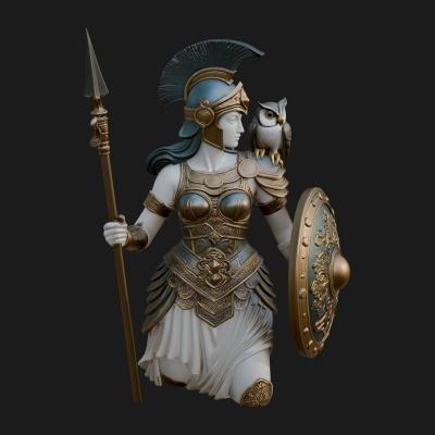 Athena Warrior Goddess Statue Design 7 3D Print Model