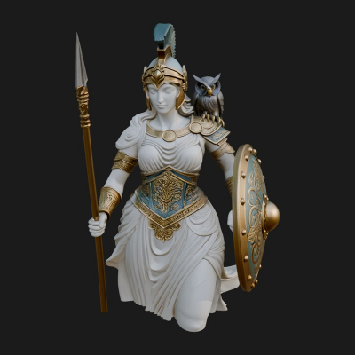 Athena Warrior Goddess Statue Design 8 3D Print Model