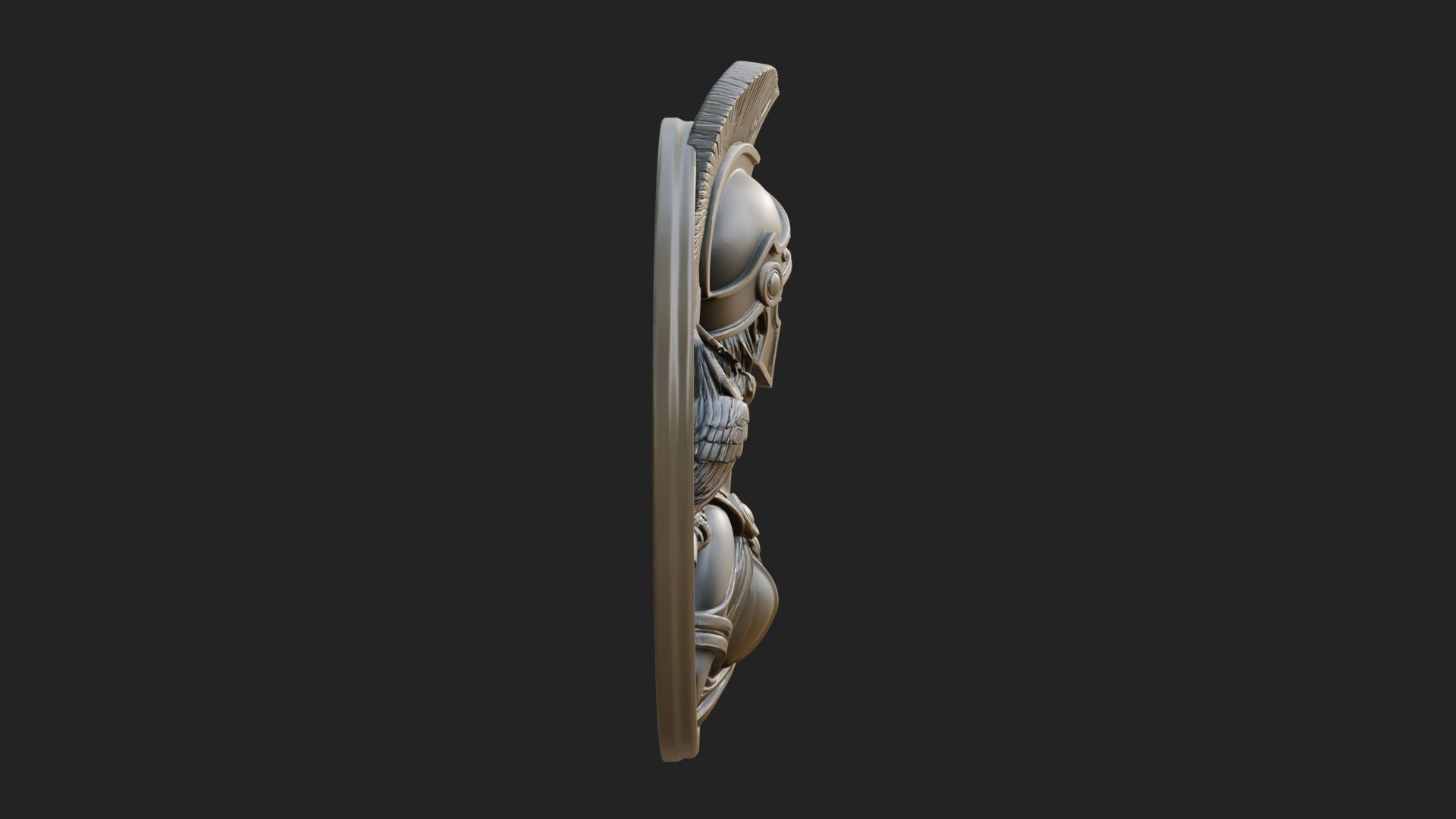 Athena with Owl Oval Plaque Design 1 3D Print Model 3D Model