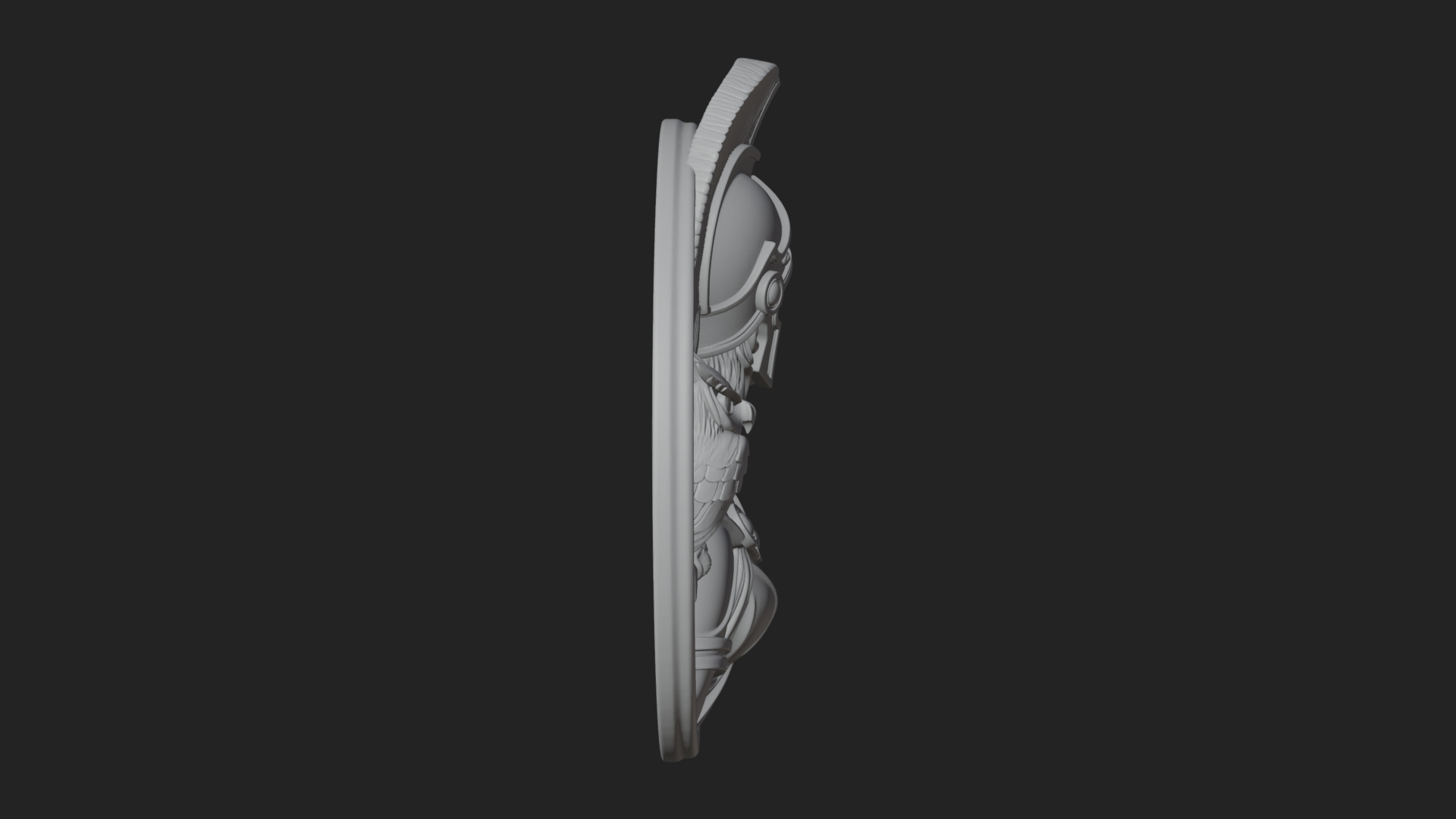 Athena with Owl Oval Plaque Design 1 3D Print Model 3D Model