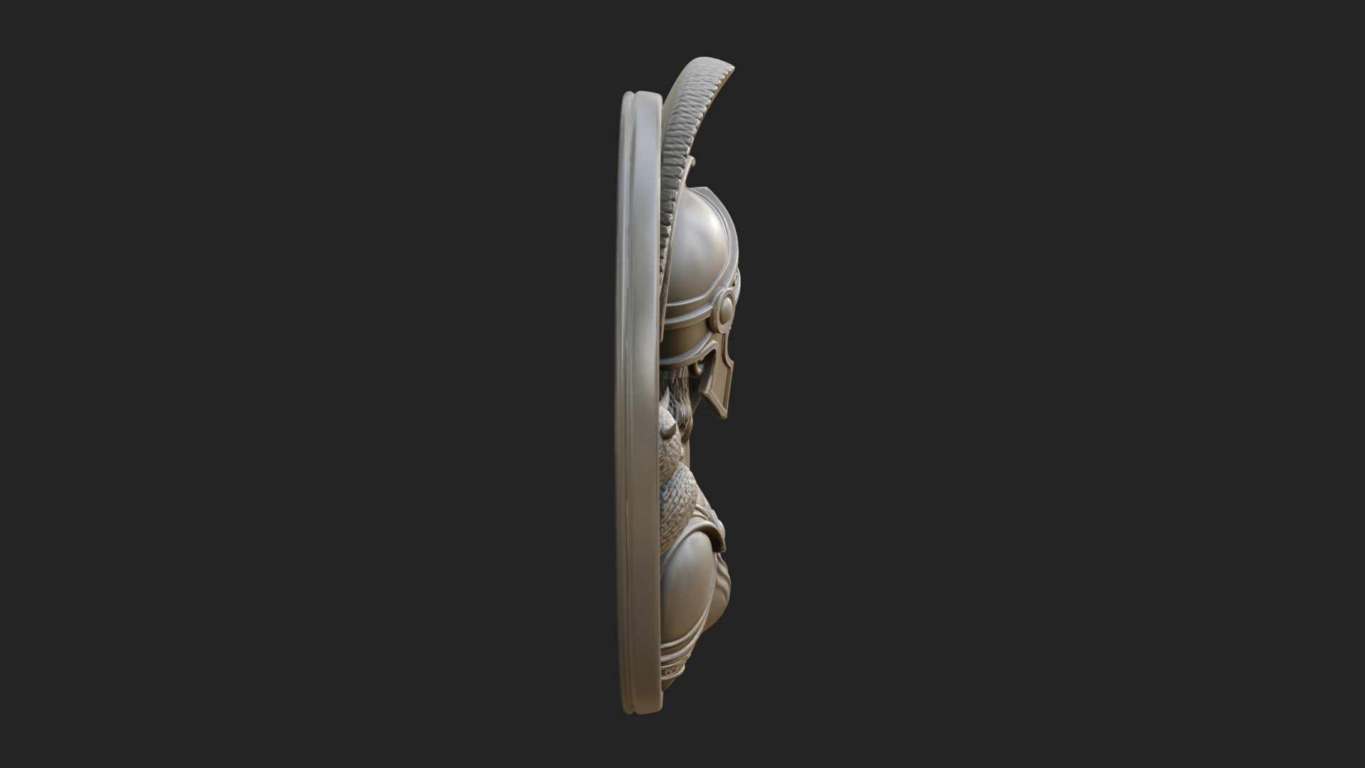 Athena with Owl Oval Plaque Design 2 3D Print Model 3D Model