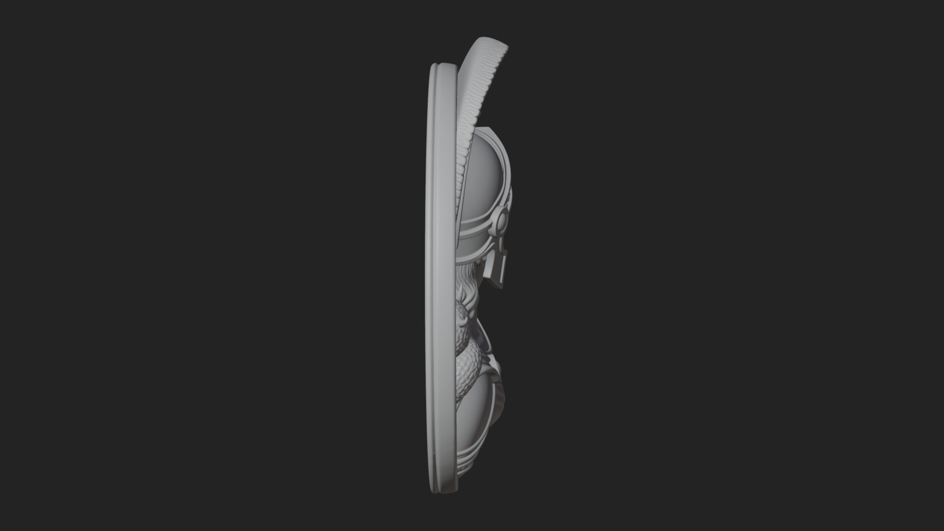 Athena with Owl Oval Plaque Design 2 3D Print Model 3D Model