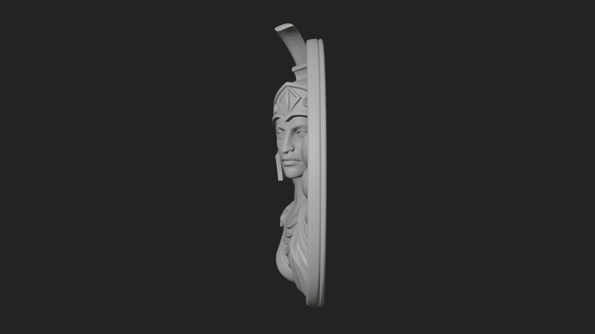 Athena with Owl Oval Plaque Design 2 3D Print Model 3D Model