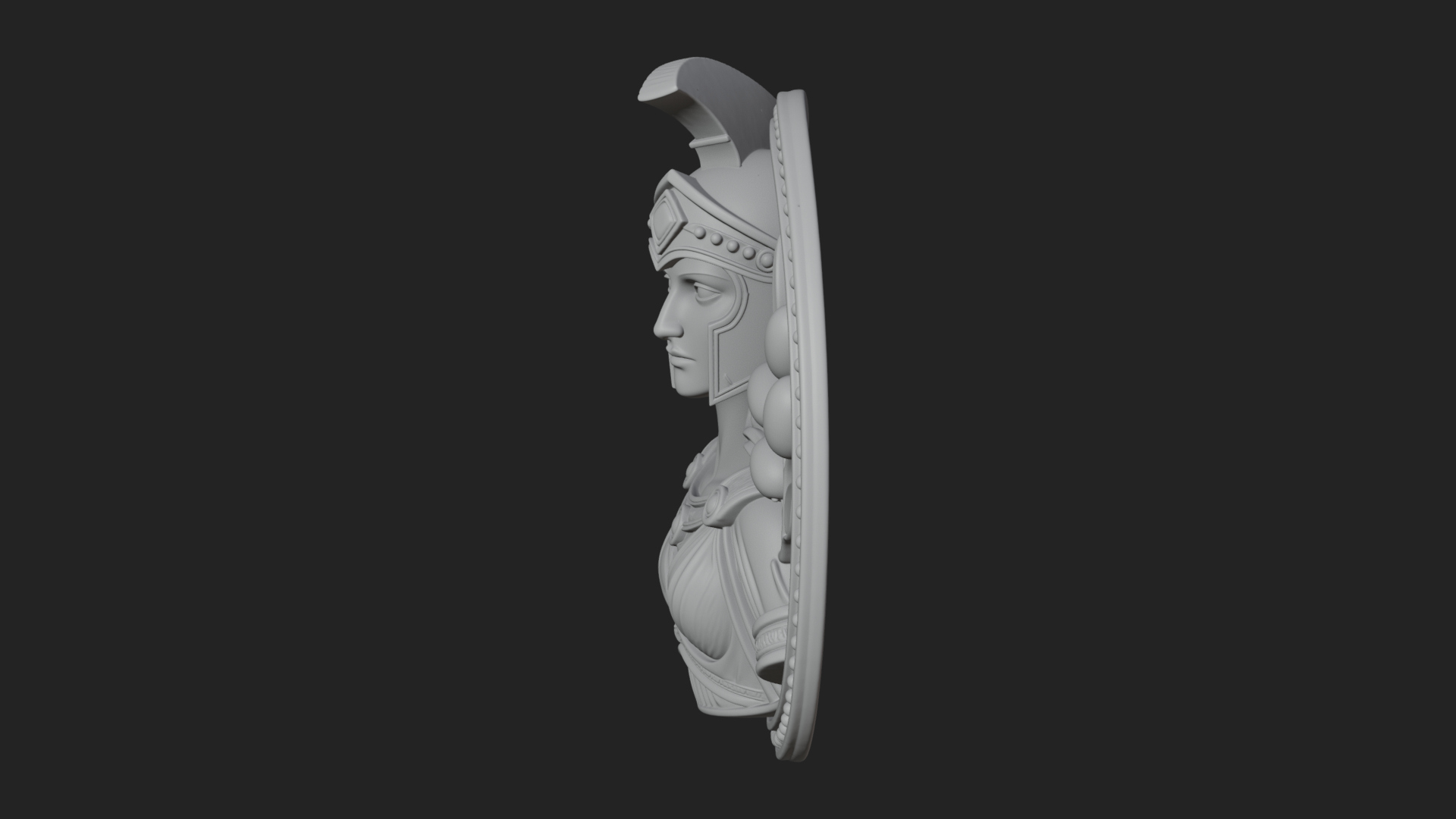 Athena with Owl Oval Plaque Design 3 3D Print Model 3D Model