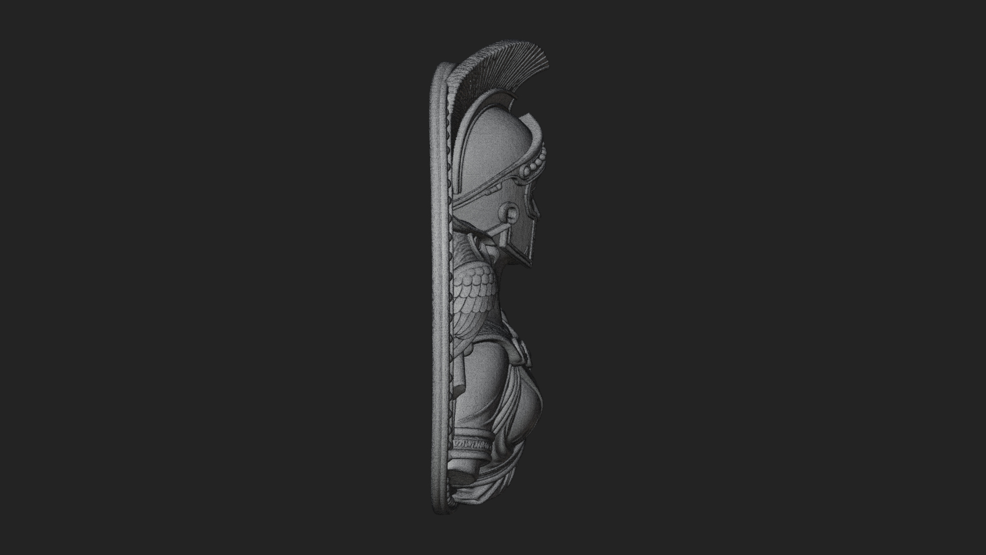 Athena with Owl Oval Plaque Design 3 3D Print Model 3D Model