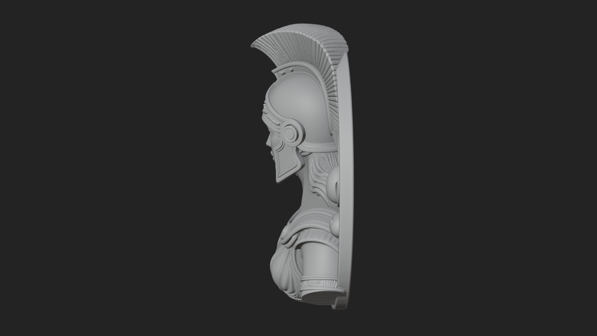 Athena with Owl Oval Plaque Design 4 3D Print Model 3D Model