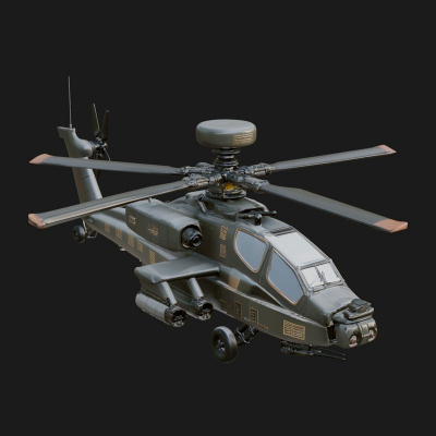 Attack Helicopter Model Design 1 3D Print Model