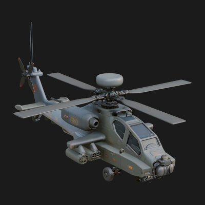 Attack Helicopter Model Design 13 3D Print Model