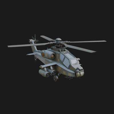 Attack Helicopter Model Design 14 3D Print Model