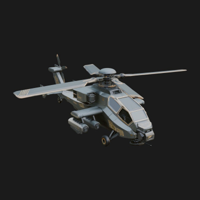 Attack Helicopter Model Design 2 3D Print Model