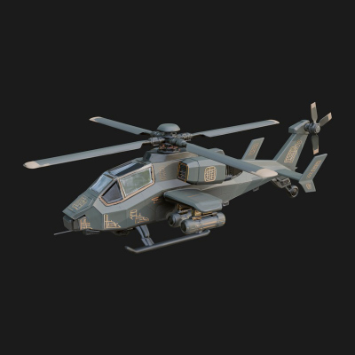 Attack Helicopter Model Design 3 3D Print Model