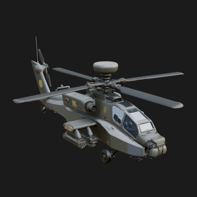 Attack Helicopter Model Design 6 3D Print Model