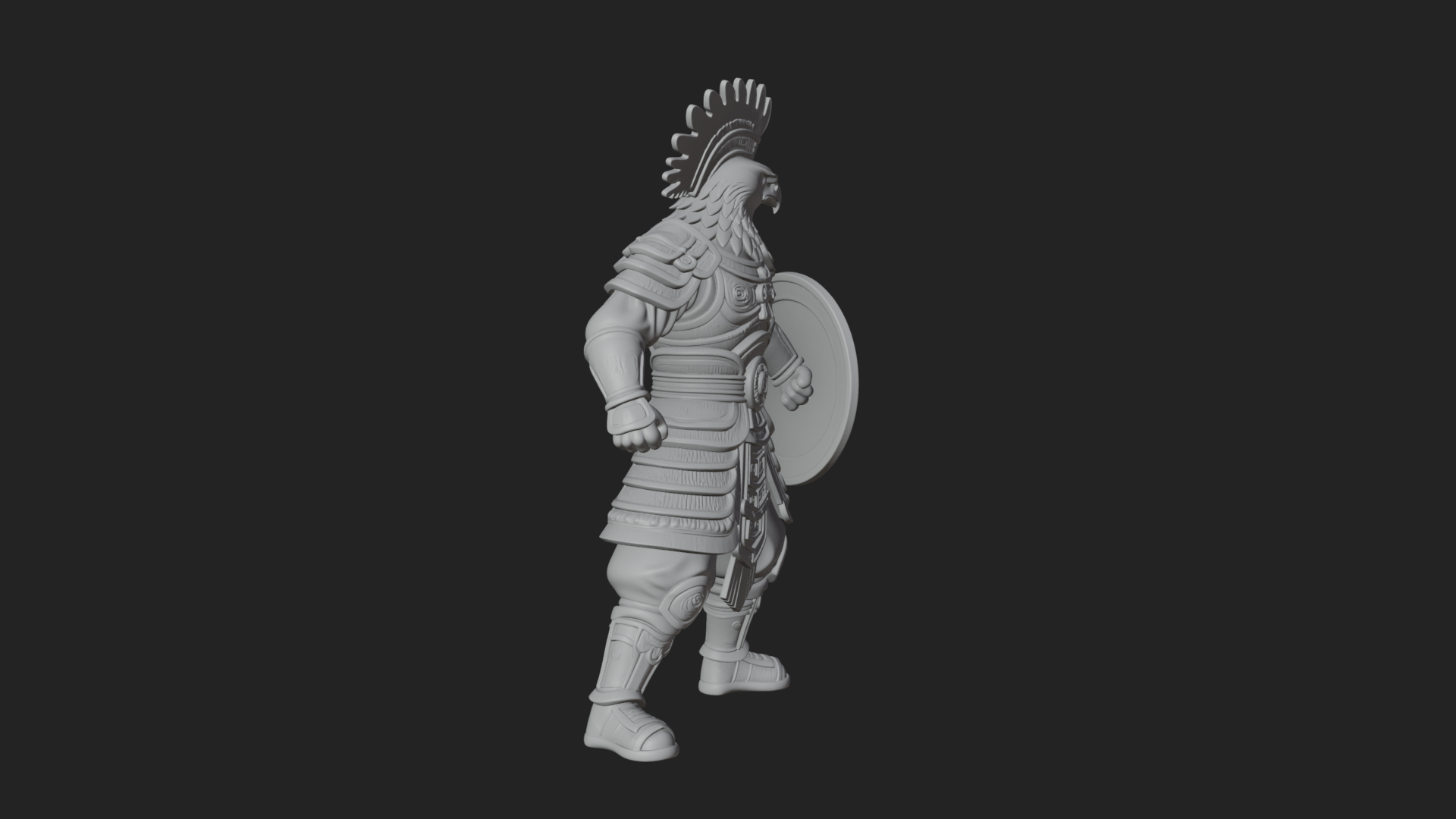 Aztec Eagle Warrior Statue Design 4 3D Print Model 3D Model