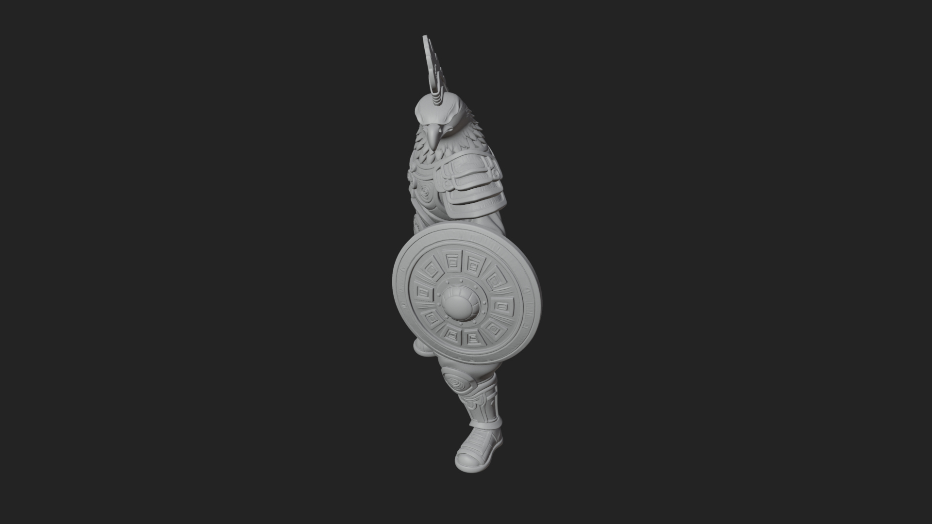 Aztec Eagle Warrior Statue Design 4 3D Print Model 3D Model
