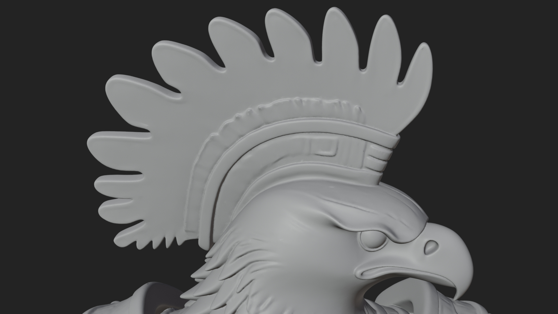 Aztec Eagle Warrior Statue Design 4 3D Print Model 3D Model