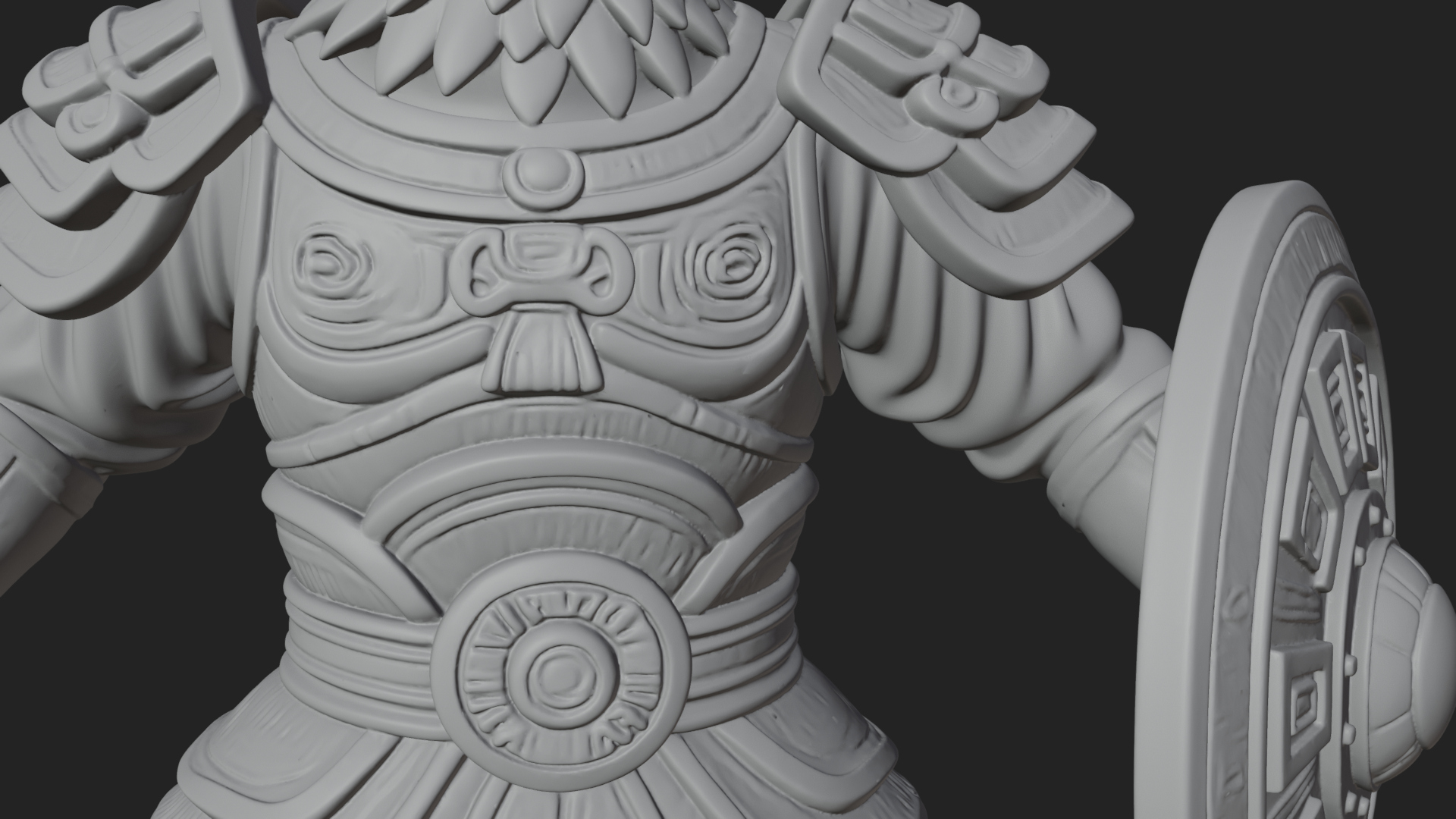 Aztec Eagle Warrior Statue Design 4 3D Print Model 3D Model