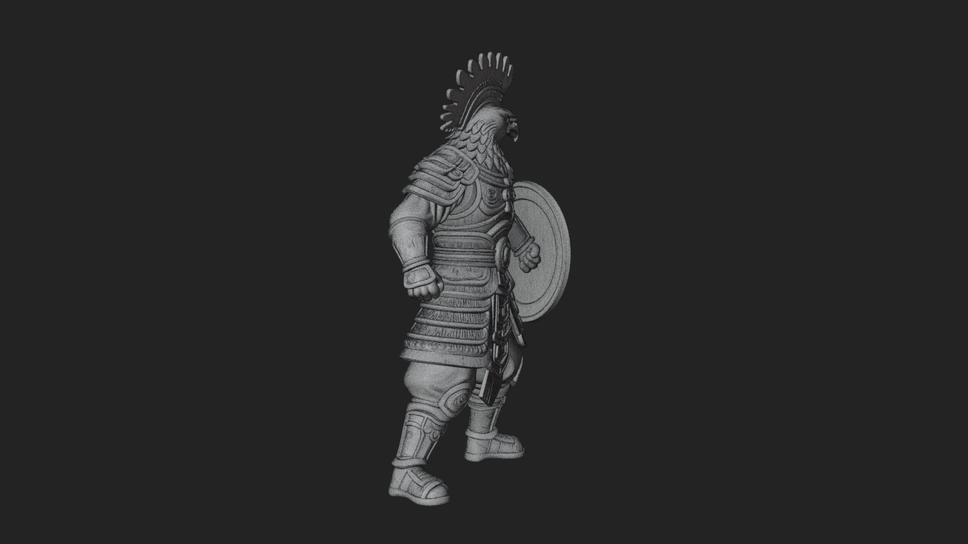 Aztec Eagle Warrior Statue Design 4 3D Print Model 3D Model