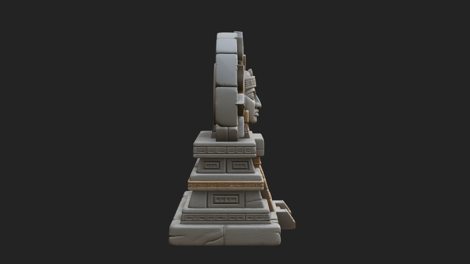 Aztec Face Step Temple Design 1 3D Print Model 3D Model