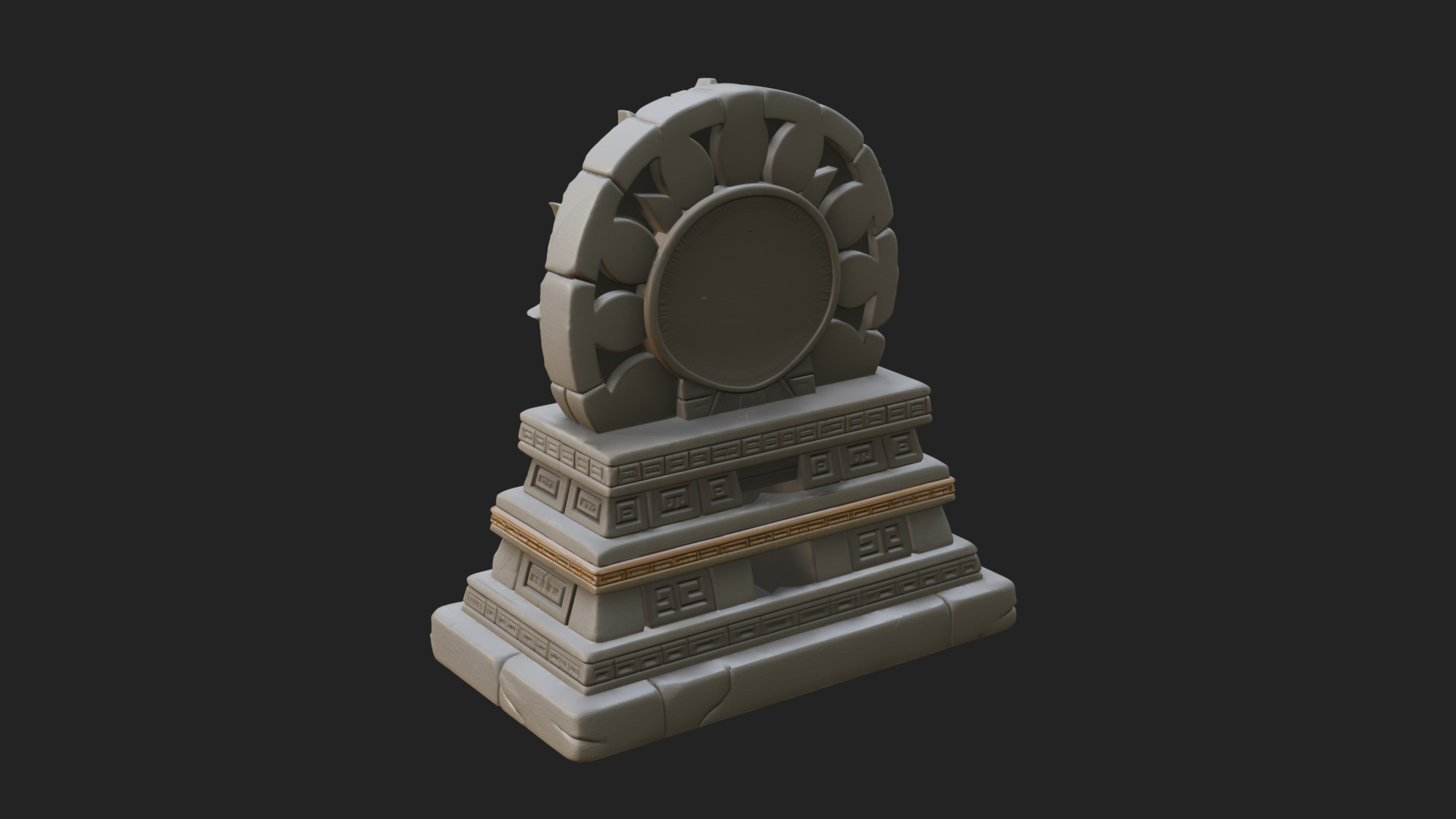 Aztec Face Step Temple Design 1 3D Print Model 3D Model