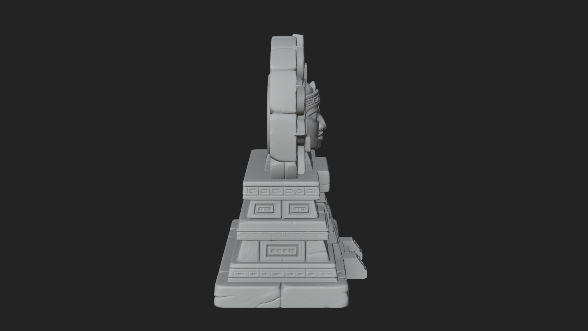 Aztec Face Step Temple Design 1 3D Print Model 3D Model