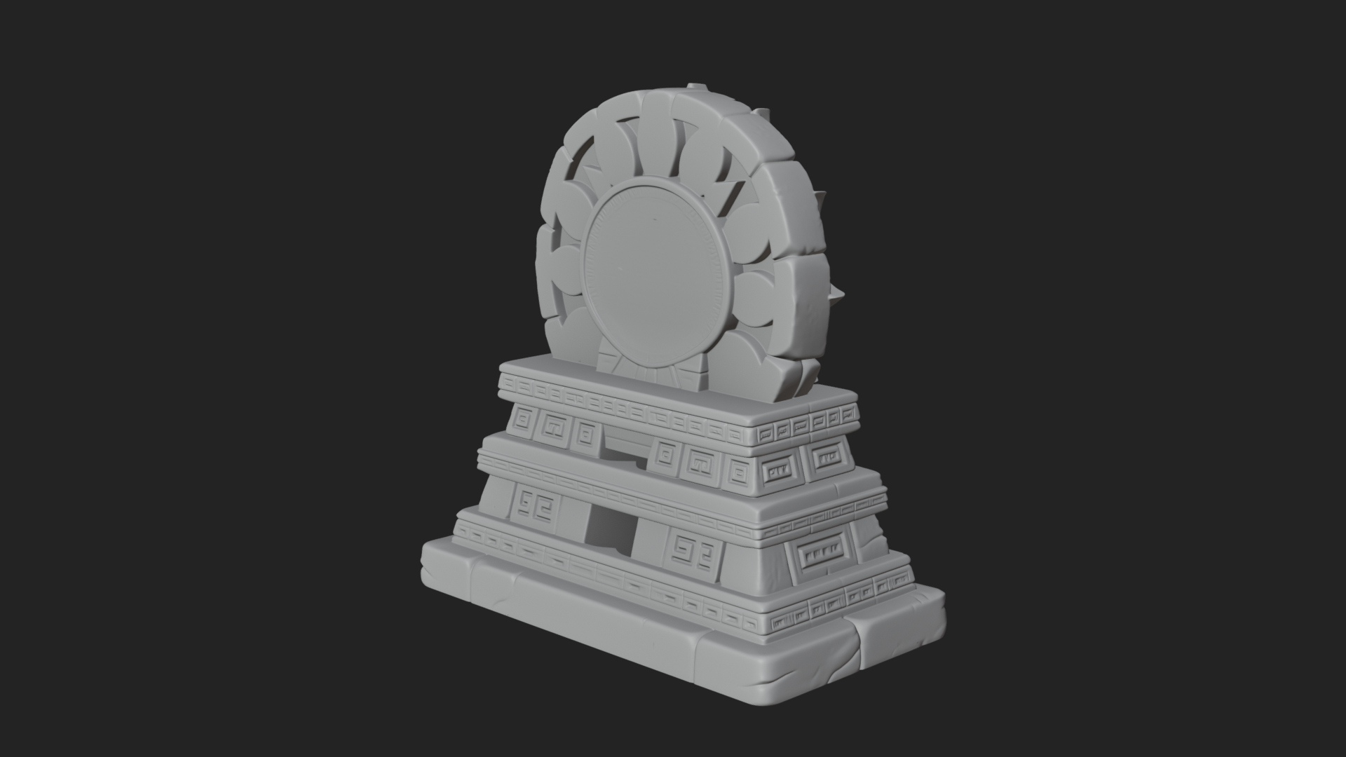 Aztec Face Step Temple Design 1 3D Print Model 3D Model