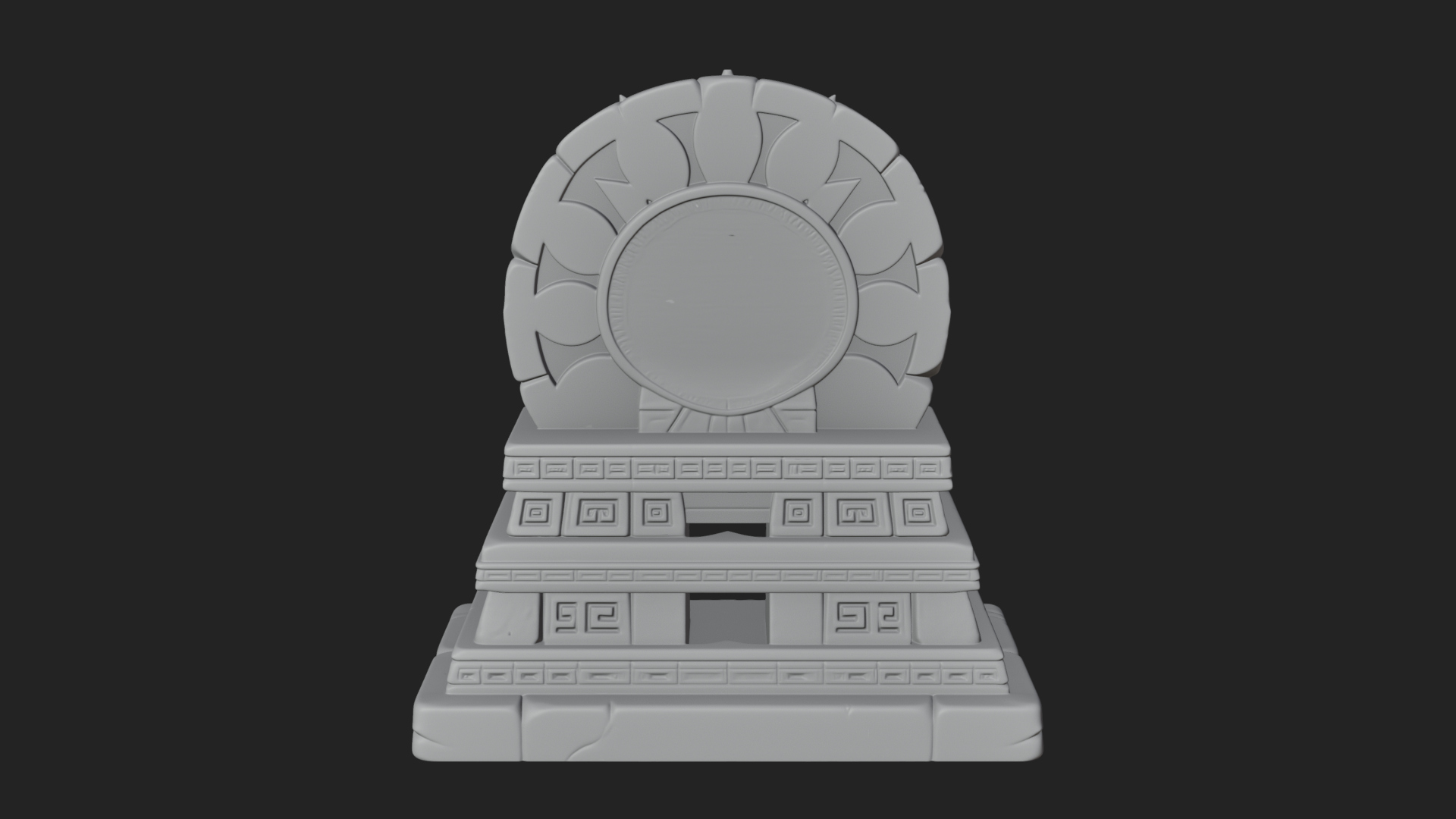 Aztec Face Step Temple Design 1 3D Print Model 3D Model