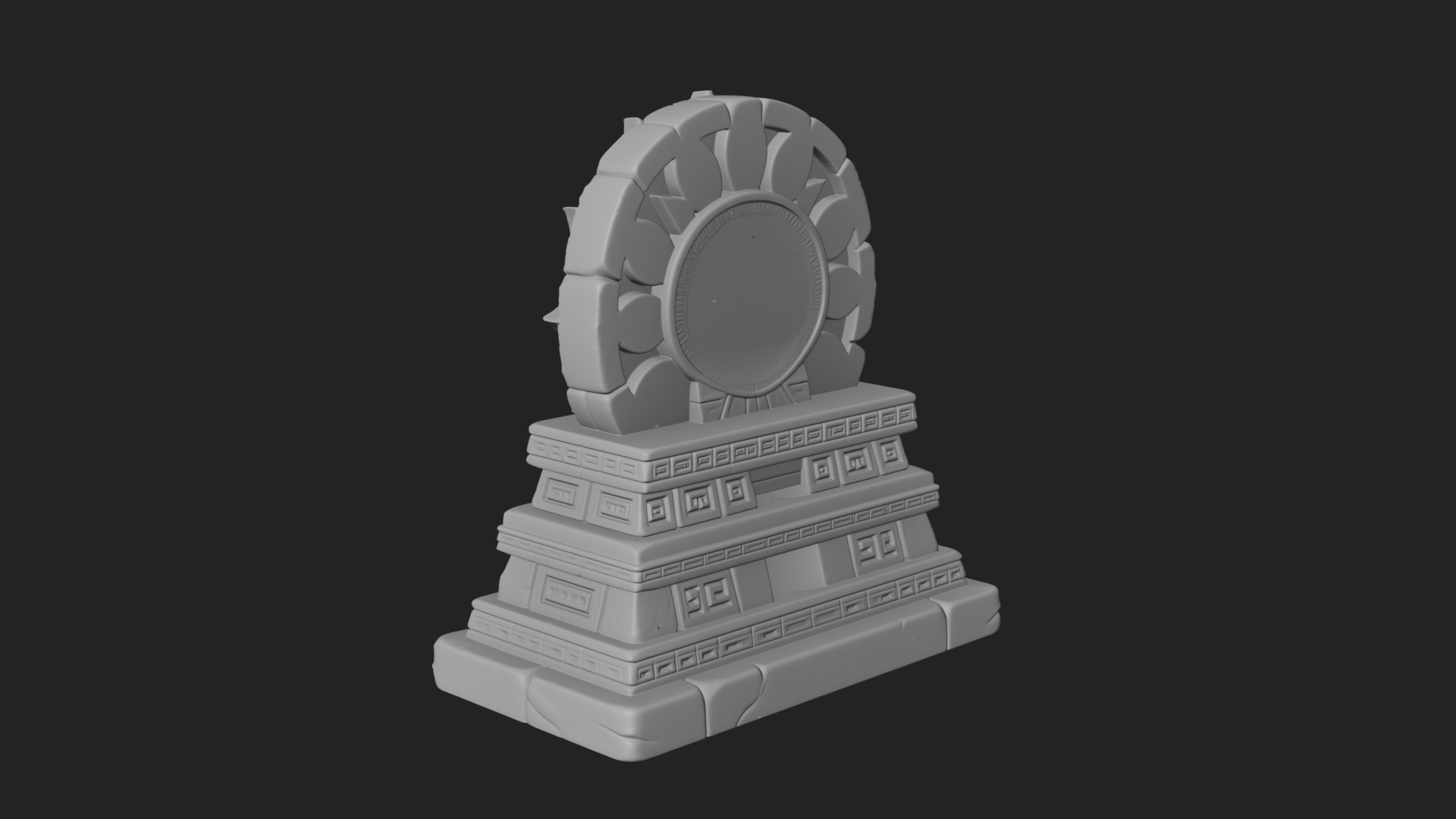 Aztec Face Step Temple Design 1 3D Print Model 3D Model