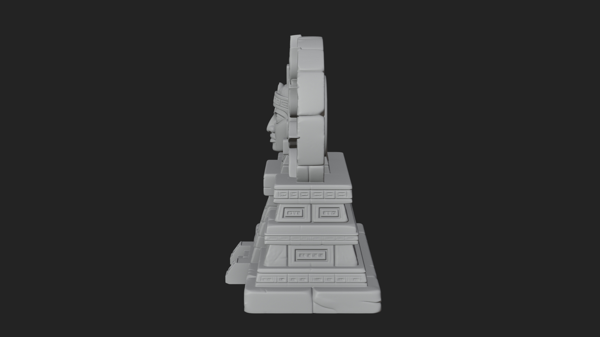 Aztec Face Step Temple Design 1 3D Print Model 3D Model