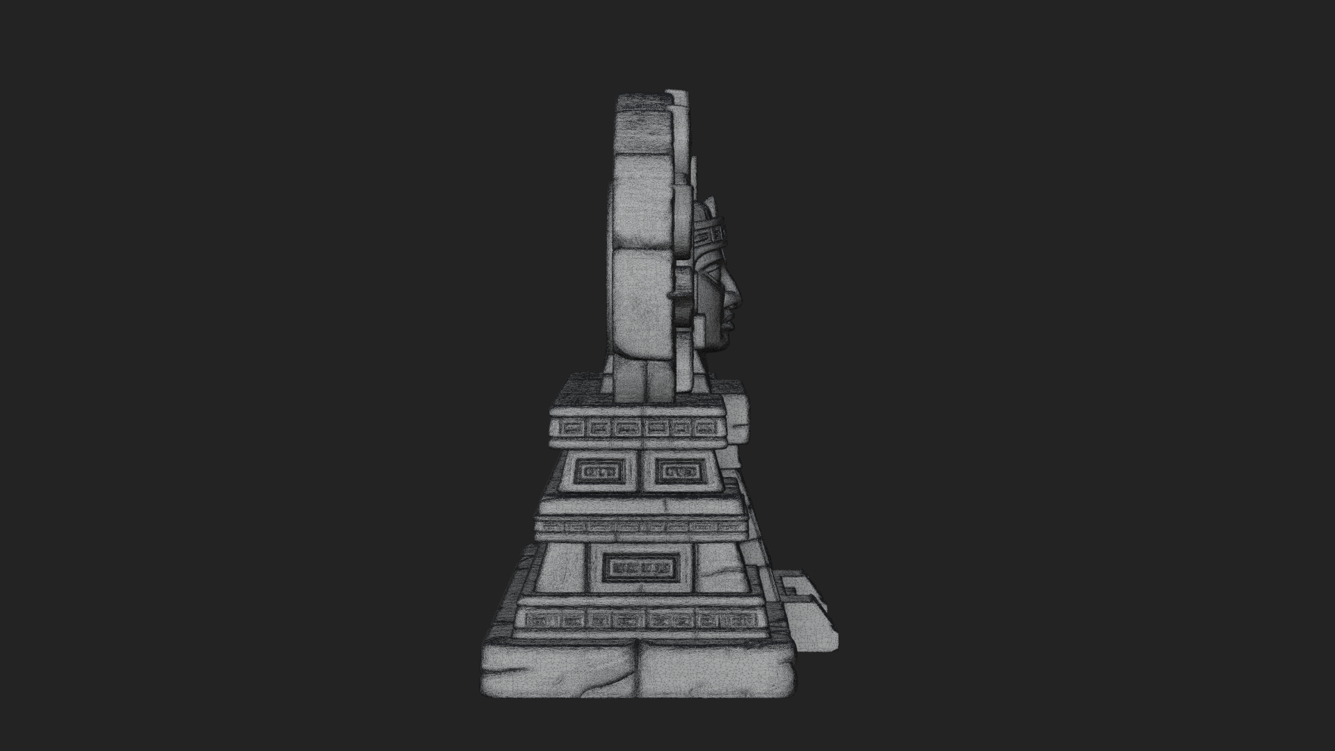 Aztec Face Step Temple Design 1 3D Print Model 3D Model