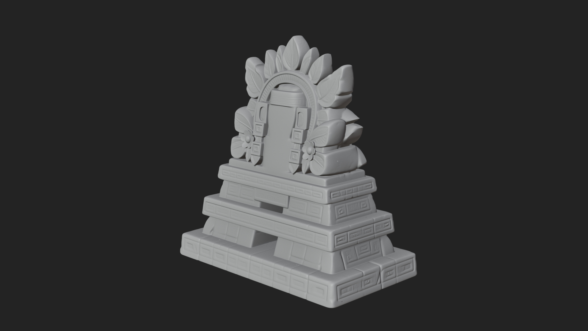 Aztec Face Step Temple Design 2 3D Print Model 3D Model
