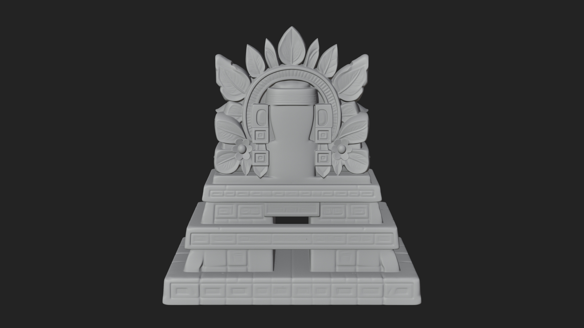 Aztec Face Step Temple Design 2 3D Print Model 3D Model