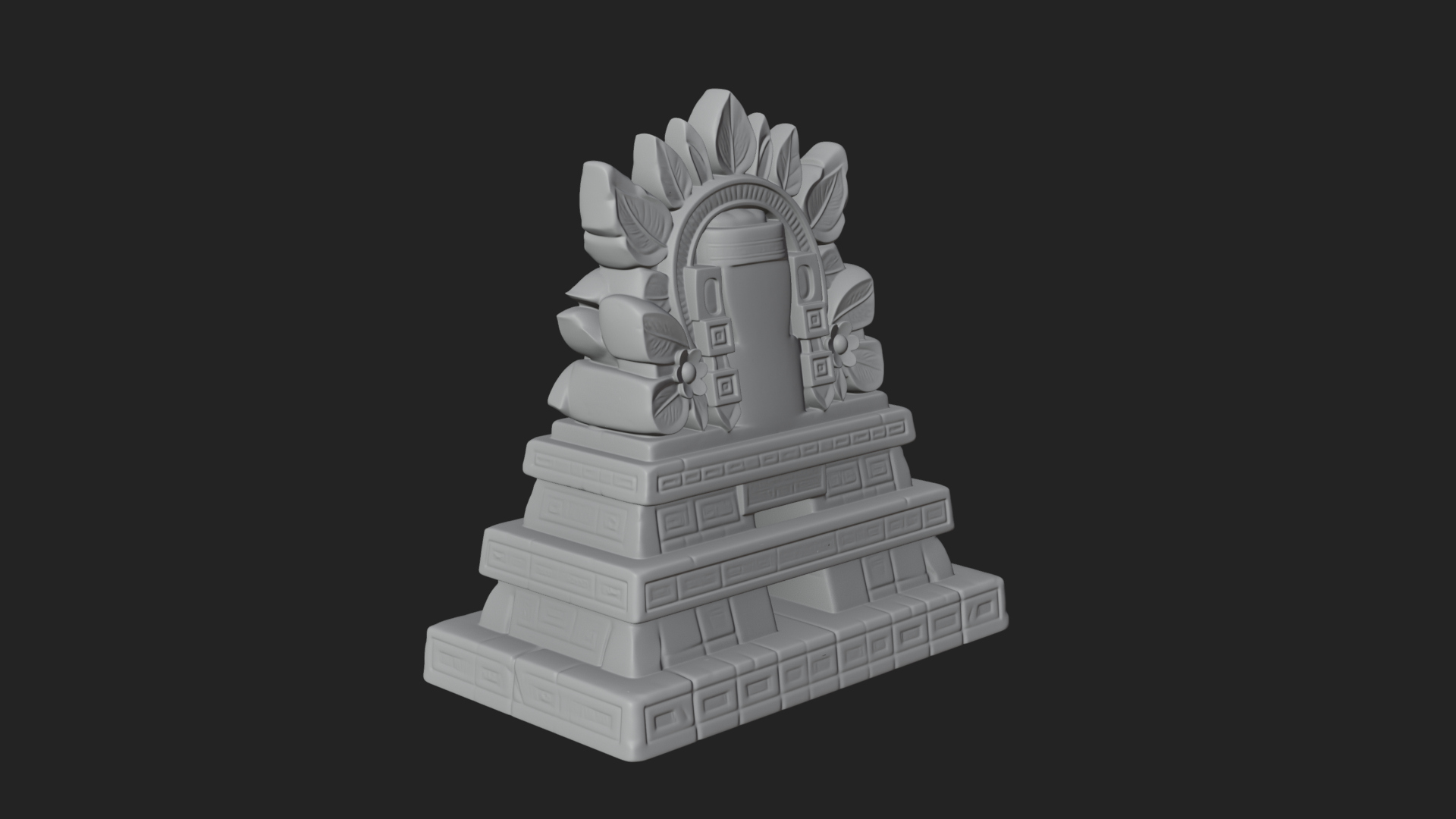 Aztec Face Step Temple Design 2 3D Print Model 3D Model