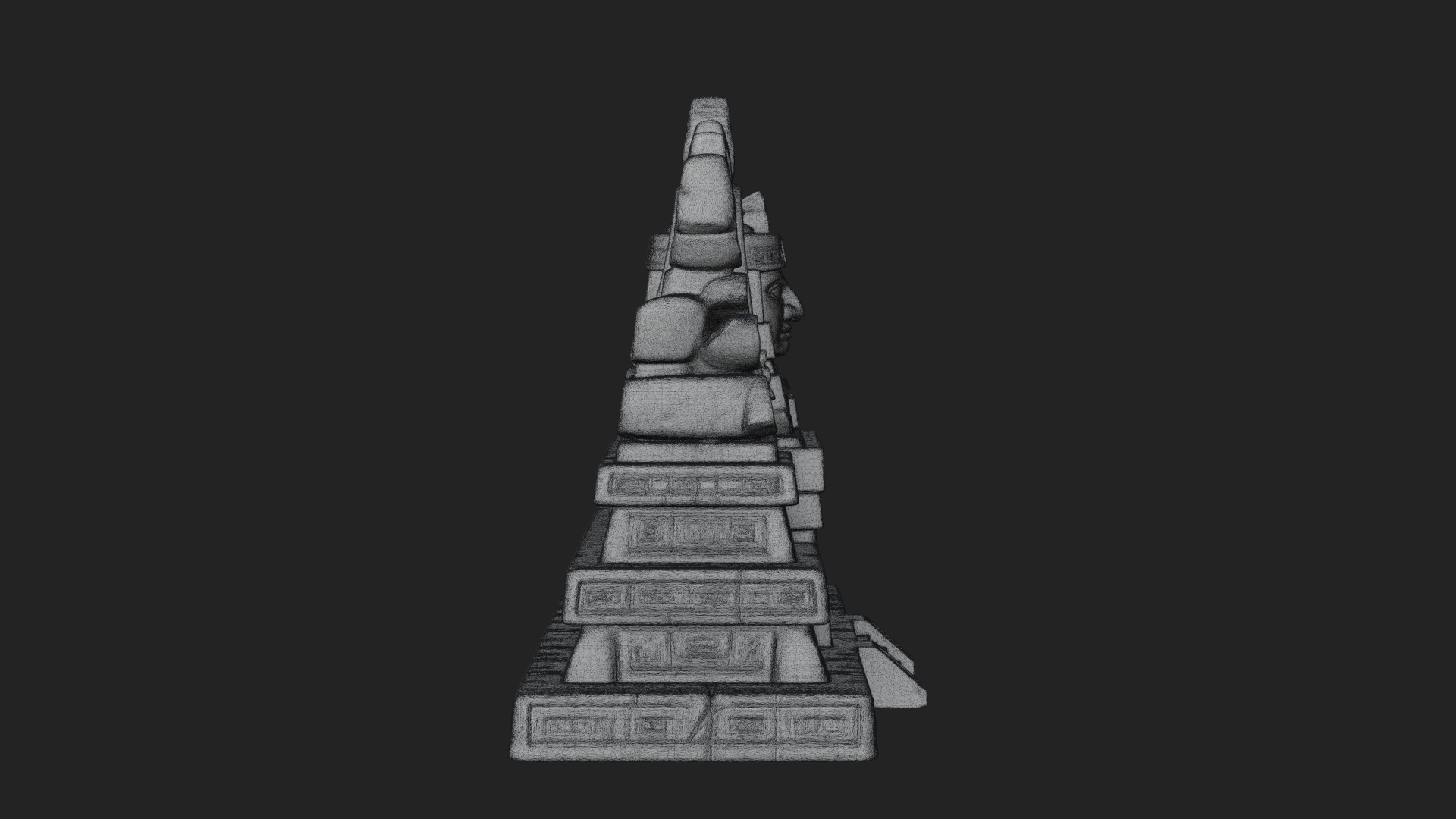 Aztec Face Step Temple Design 2 3D Print Model 3D Model