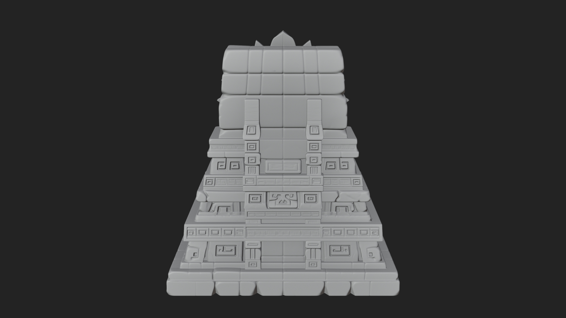 Aztec Face Step Temple Design 3 3D Print Model 3D Model