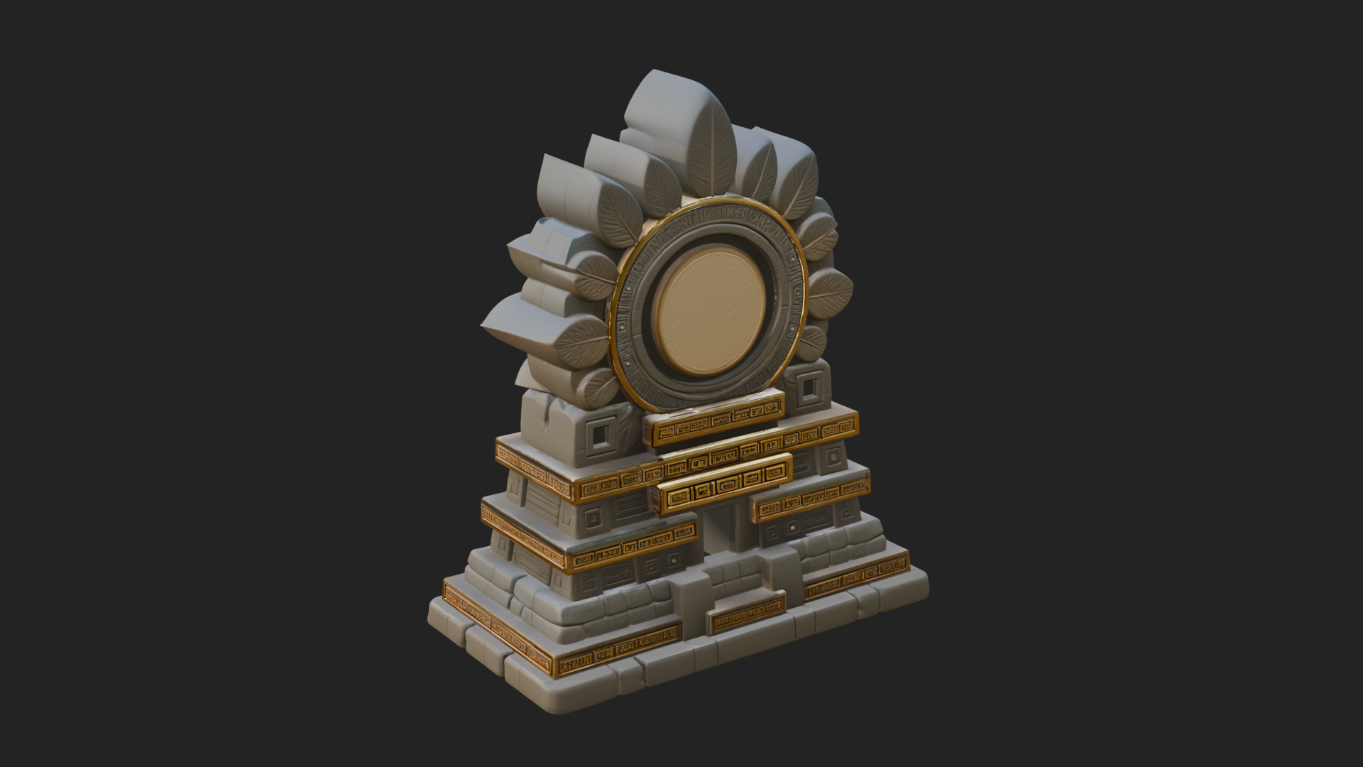 Aztec Face Step Temple Design 4 3D Print Model 3D Model