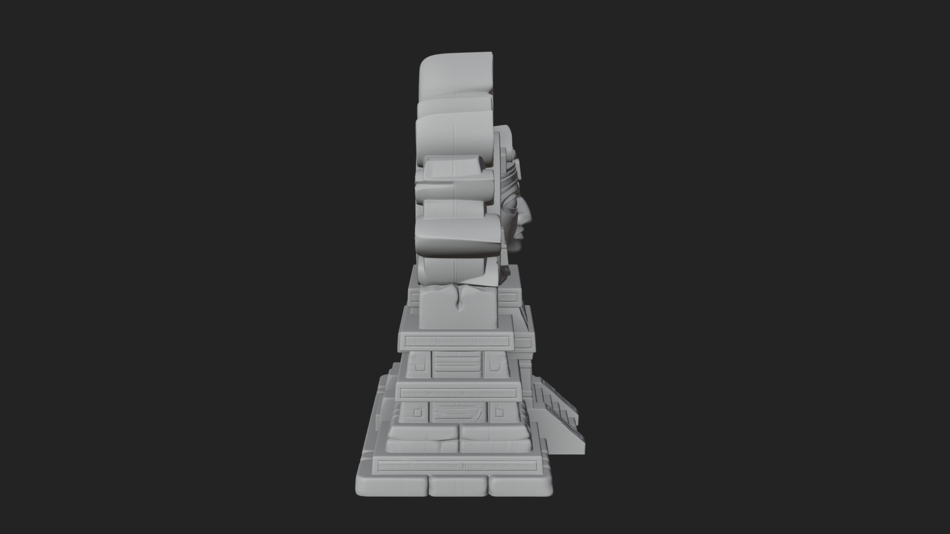 Aztec Face Step Temple Design 4 3D Print Model 3D Model