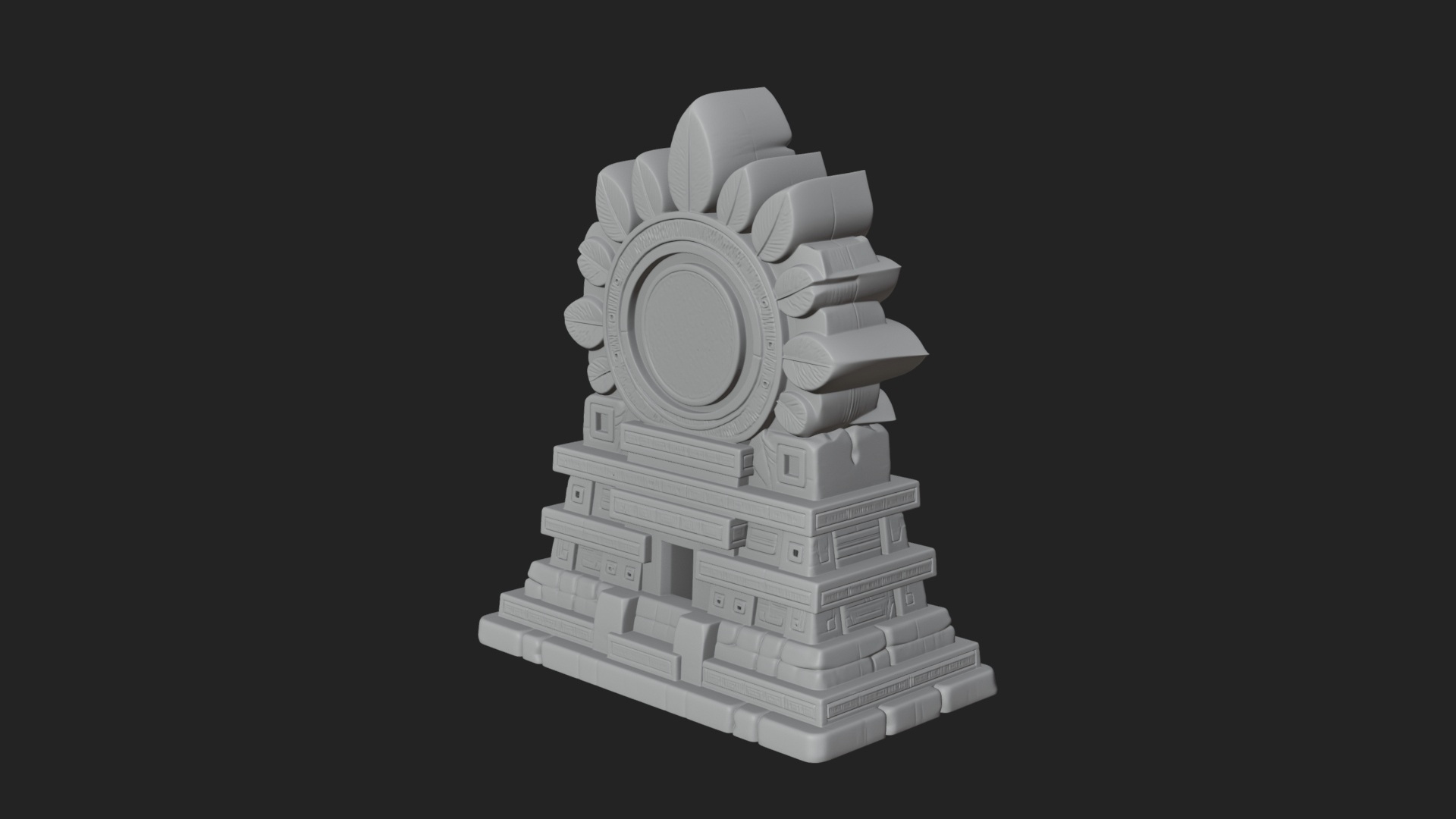 Aztec Face Step Temple Design 4 3D Print Model 3D Model