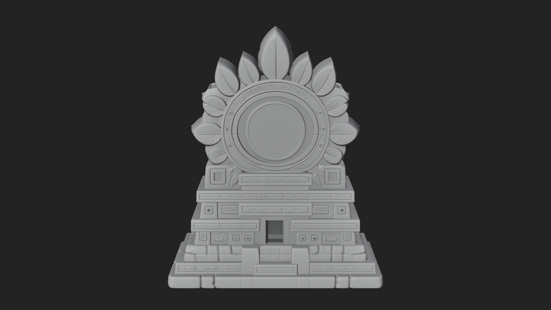 Aztec Face Step Temple Design 4 3D Print Model 3D Model