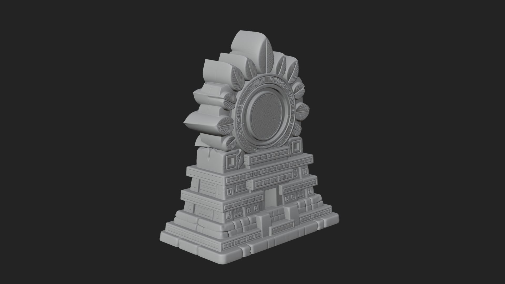 Aztec Face Step Temple Design 4 3D Print Model 3D Model