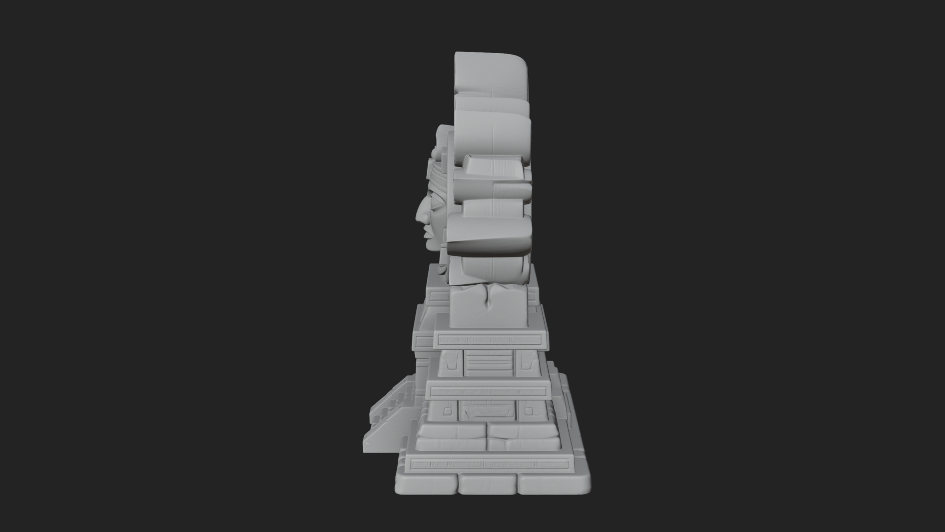 Aztec Face Step Temple Design 4 3D Print Model 3D Model