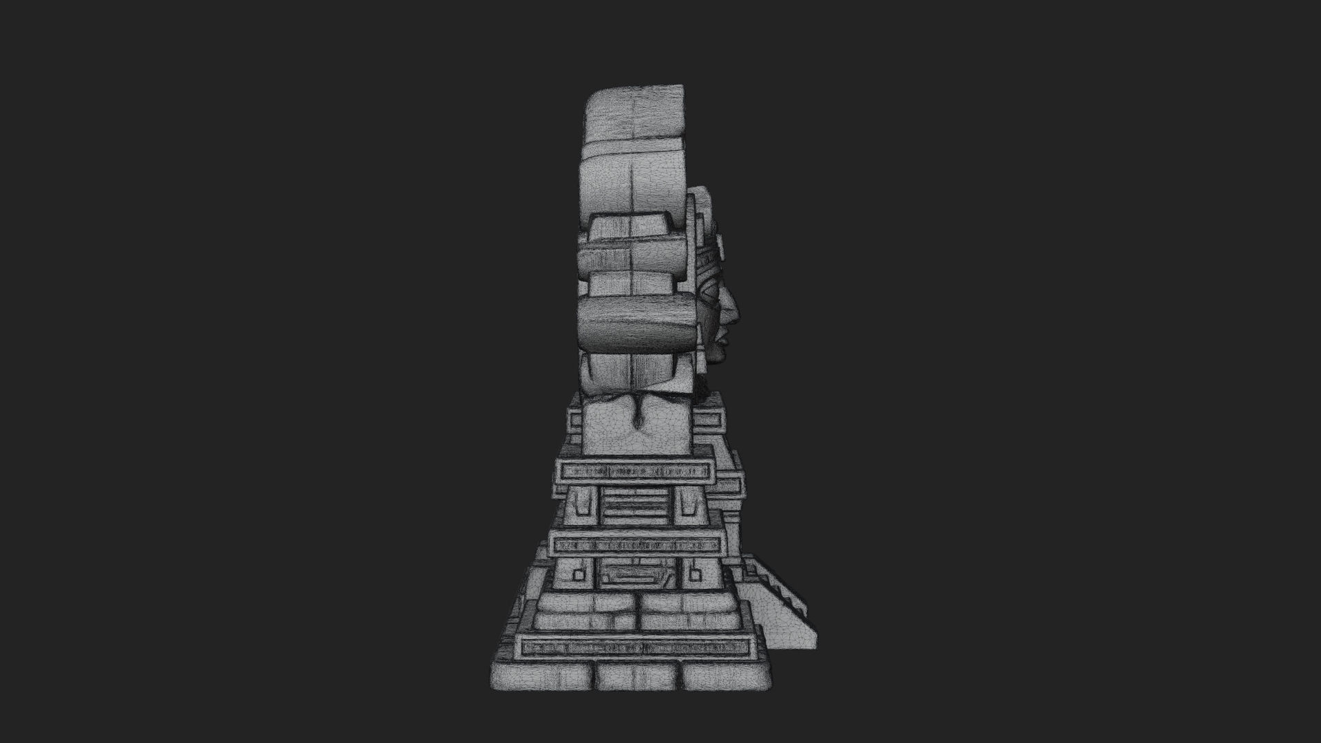 Aztec Face Step Temple Design 4 3D Print Model 3D Model