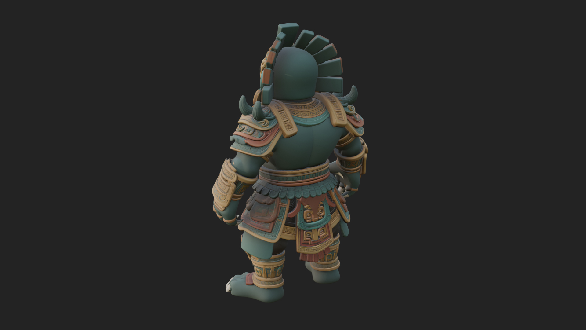 Aztec Feathered Noble Statue Design 10 3D Print Model 3D Model