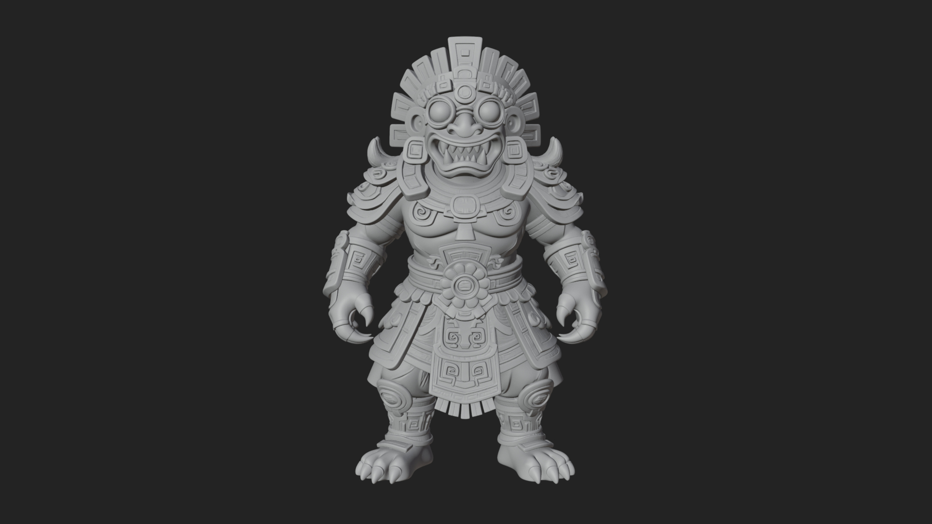 Aztec Feathered Noble Statue Design 10 3D Print Model 3D Model