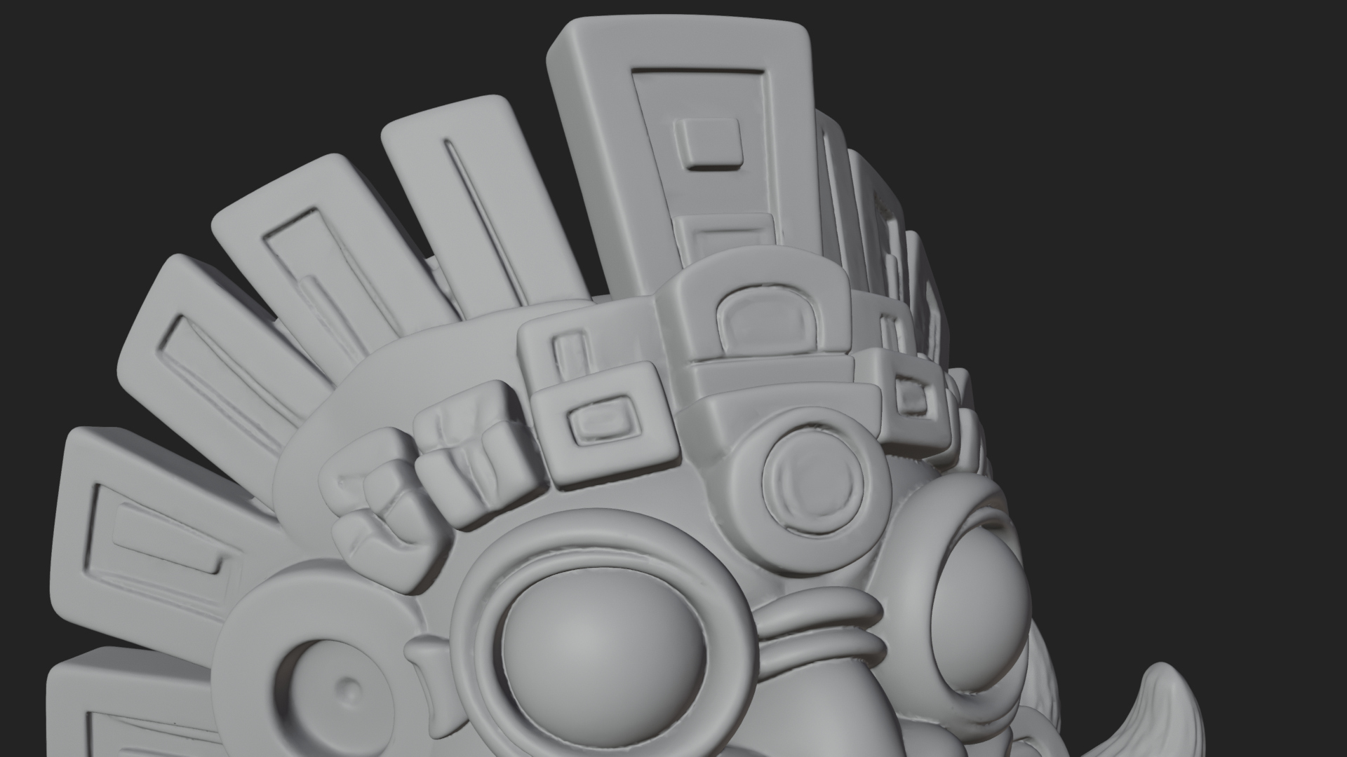 Aztec Feathered Noble Statue Design 10 3D Print Model 3D Model