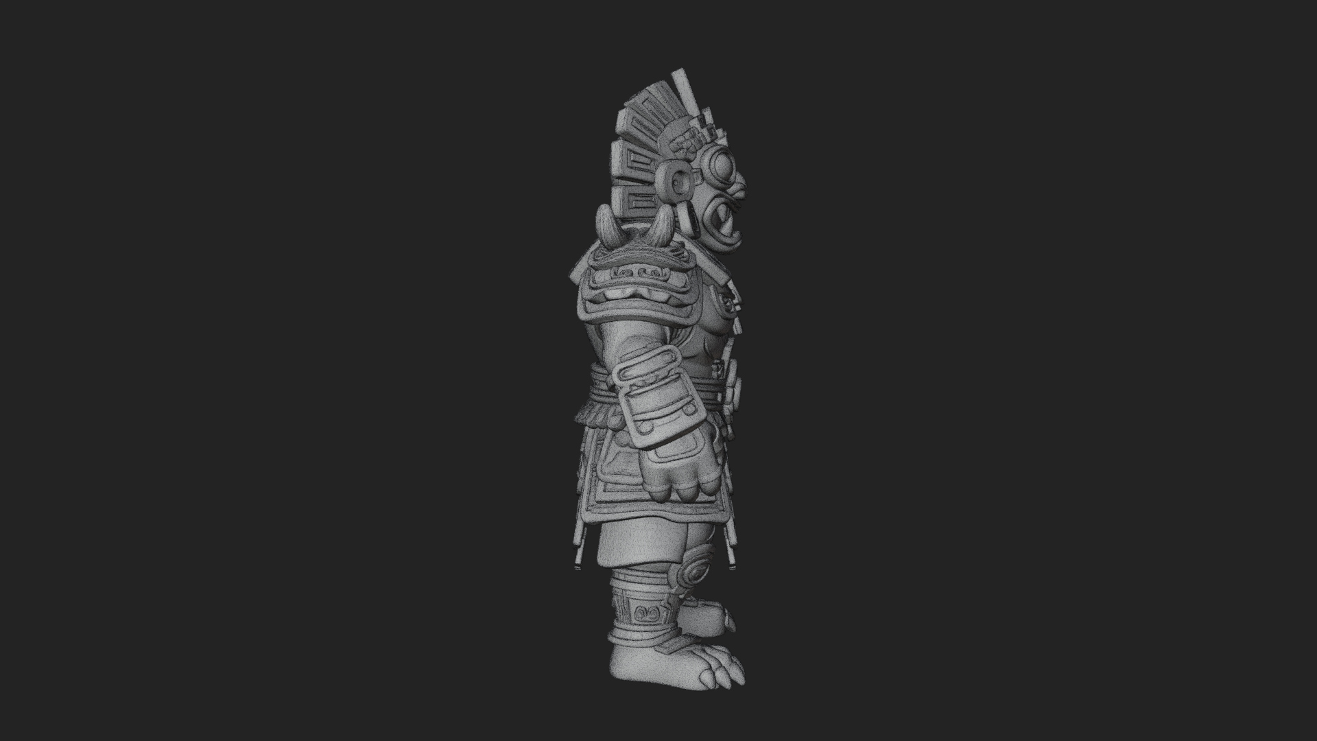 Aztec Feathered Noble Statue Design 10 3D Print Model 3D Model